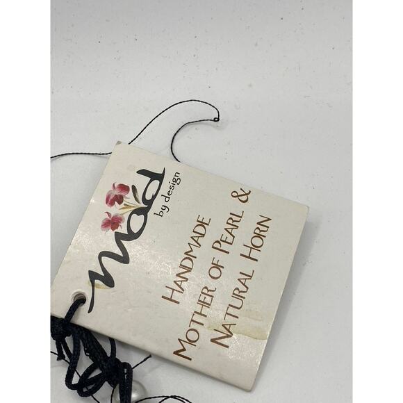 MAD BY DESIGN Women’s Black-Cream Chevron Handmade Square Shoulder Bag SZ OS - Picture 8 of 11